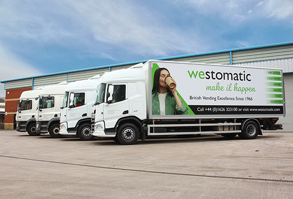 westomatic lorries delivering vending machines