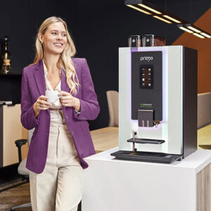 primo x with lady drinking coffee